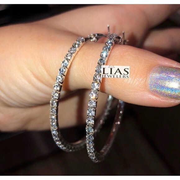 Jewelry - New 18 k white gold hoop earrings